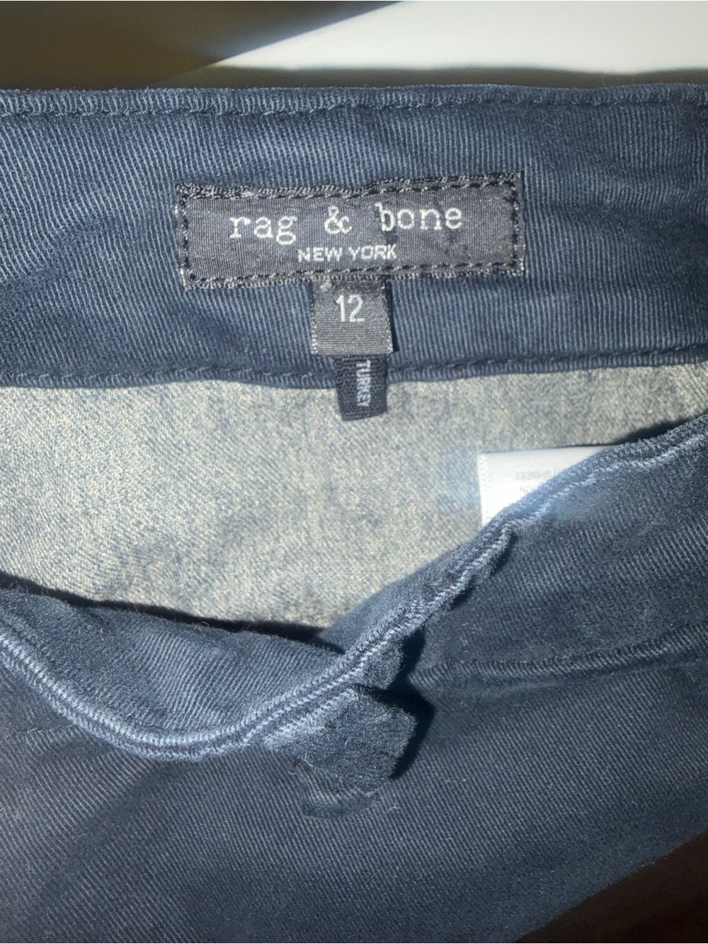 rag & bone Sofie Navy Wide-Leg High-Rise Chino - Picture 7 of 8